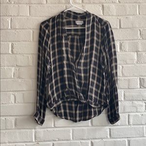 Lovers & Friends Plaid snap front top